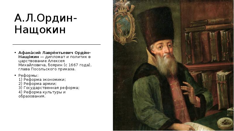 Ордин нащокин презентация