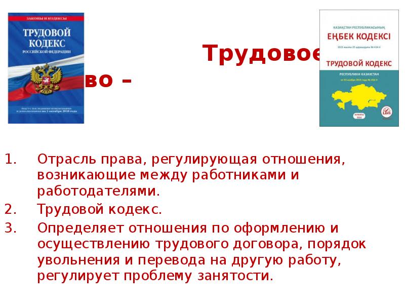 Трудовое право как отрасль права презентация