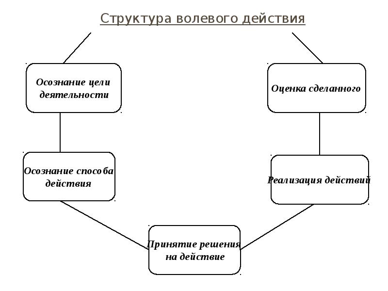 Схема этапов волевого действия