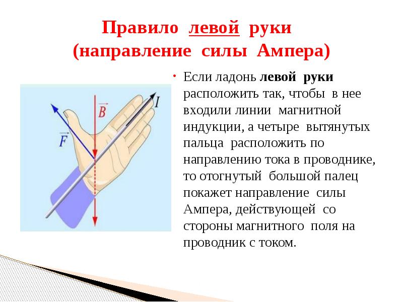 Правило правой и левой руки презентация