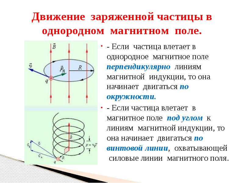 Протон движется в однородном магнитном поле так как показано на рисунке линии магнитной индукции