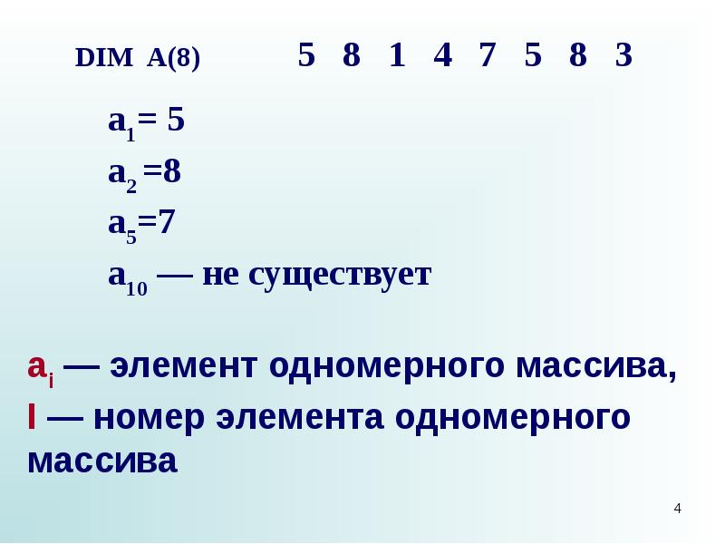 Ввод и вывод одномерных и двумерных массивов. Ввод и вывод элементов массива. Диаметр вывода элемента. Как осуществить ввод – вывод элементов одномерного массива?.