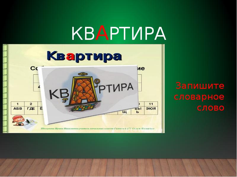 Словарное слово квартира в картинках