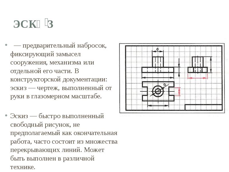 В каком масштабе выполняется эскиз детали в глазомерном масштабе