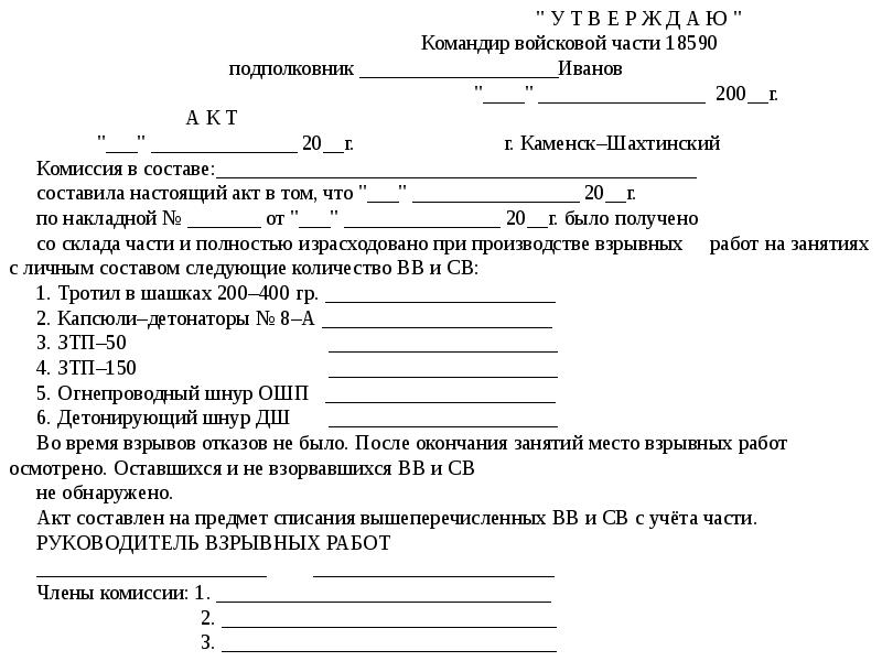 Акт 20 минут. Акт обследования на предмет обнаружения взрывчатых веществ. Акт на взрывчатые вещества. Акт об уничтожении взрывчатых веществ. Комиссия в составе составили настоящий.