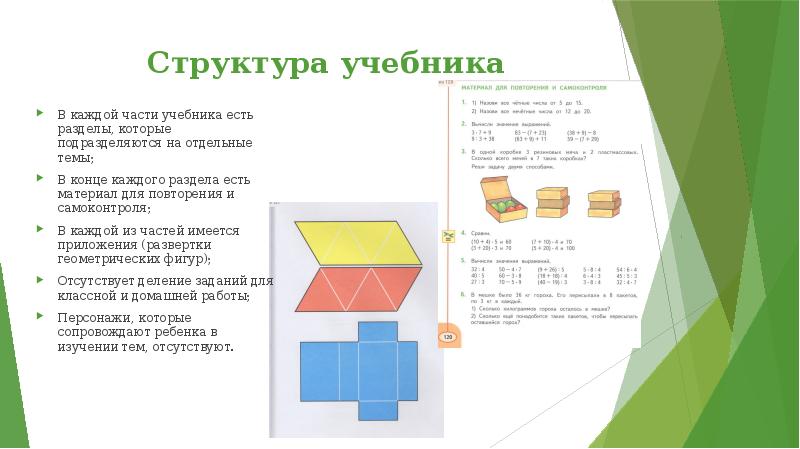 Структура учебника В каждой части учебника есть разделы, которые подразделяются на