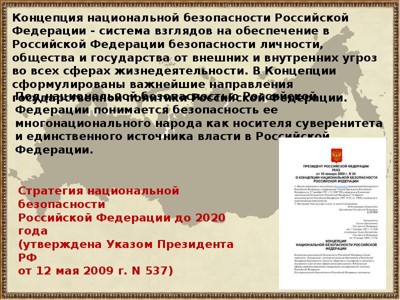 Концепция национальной безопасности рф презентация