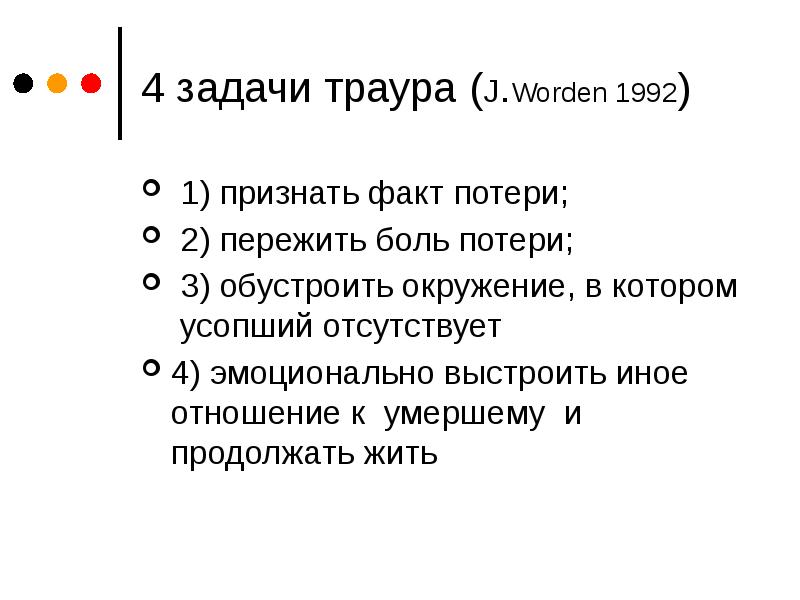 Признать факт. Задачи горевания. Задачи горя» (по Дж.в. Вордену). Задачи горевания по Вордену. Этапы проживания боли утраты.