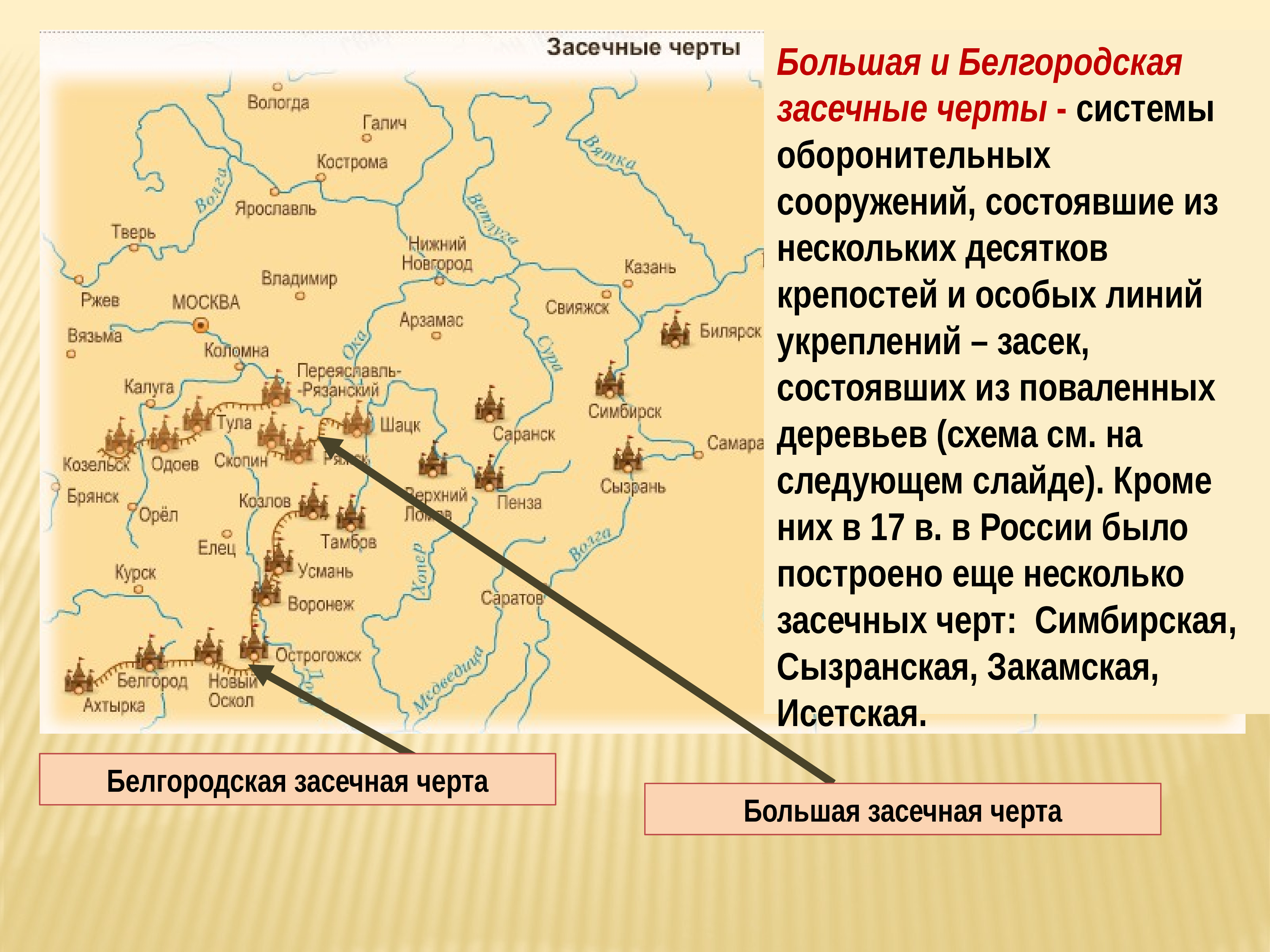 Карта линии белгород. Засечная черта. Большая Засечная. Первая Засечная черта. Засечная черта при Михаиле Романове.