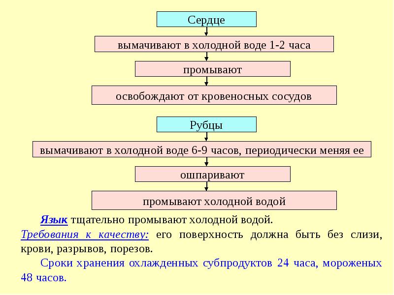 Технологическая схема обработки мяса