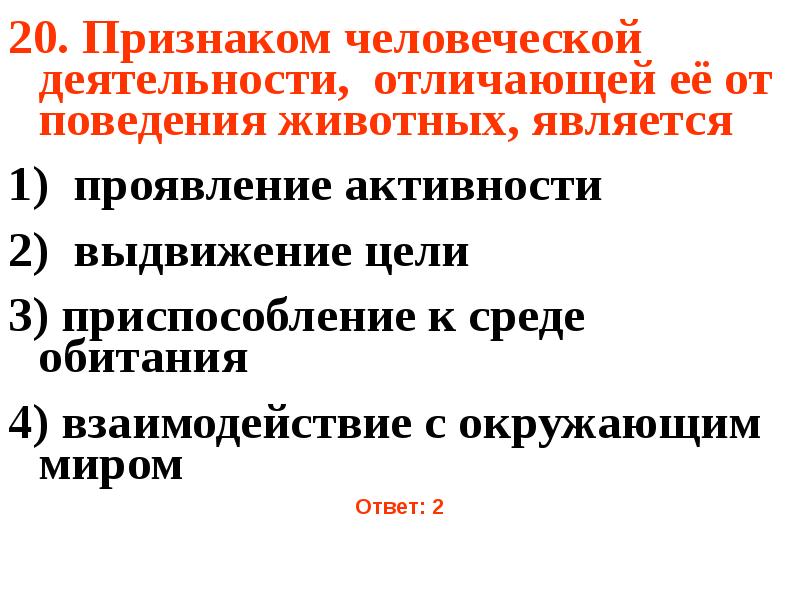 Проявление человеческой активности