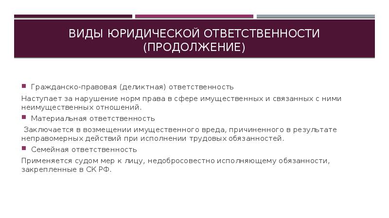 Защита гражданских прав и ответственность в гражданском праве 11 класс презентация