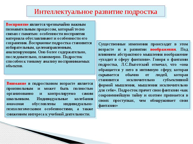 Развитие психических познавательных процессов в подростковом возрасте презентация