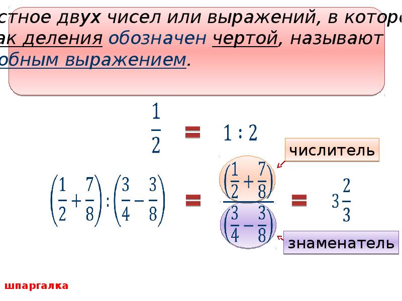 Дробные выражения 6 класс презентация