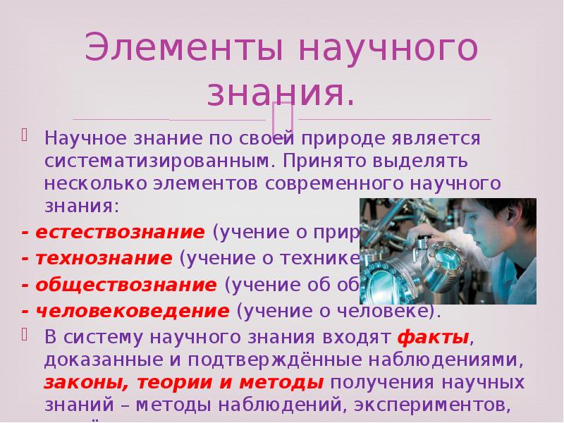 Научное познание природы. Элементы научного знания. Элементы современного научного. Элементы современного научного знания Технознание Обществознание. Современные элементы.