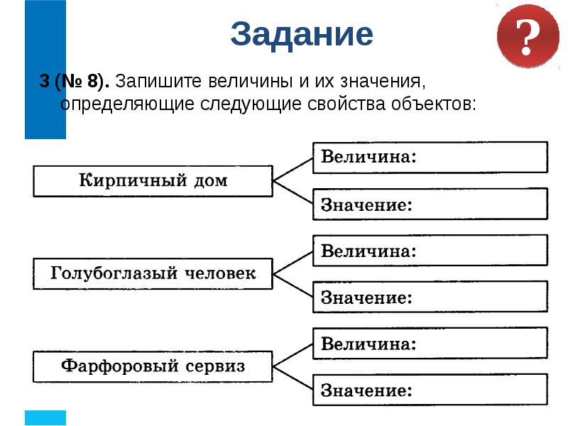 Отдельные свойства объектов. Конкретное значение свойства объекта. Отдельное свойство окружающего мира вызывает у нас. Объект свойство величина значение величины. На что указывают различные свойства объектов.