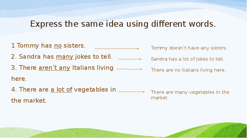 Express the same idea using different words.