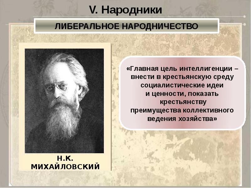 Презентация на тему ученые и писатели конца 19 века сторонники народнических и либеральных идей