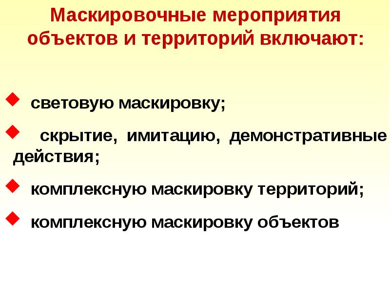 План комплексной маскировки объекта