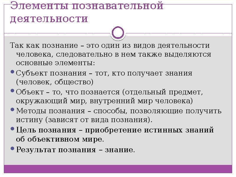 Сложный план на тему познание как вид деятельности