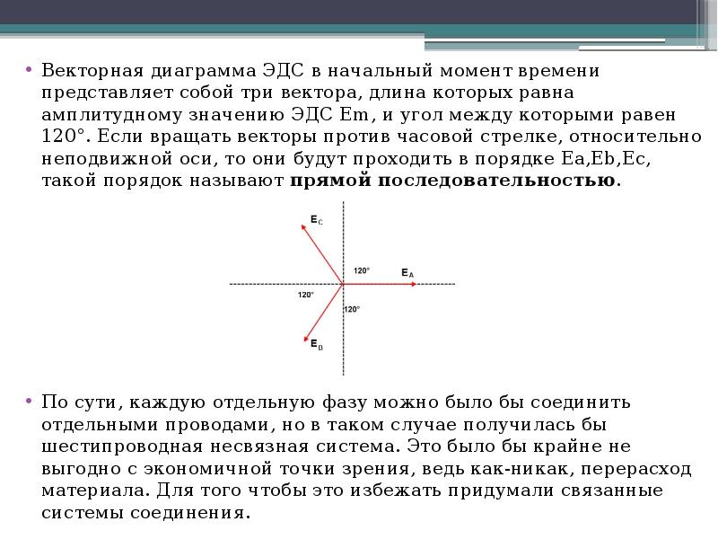 Векторная диаграмма эдс трехфазного генератора представляет собой