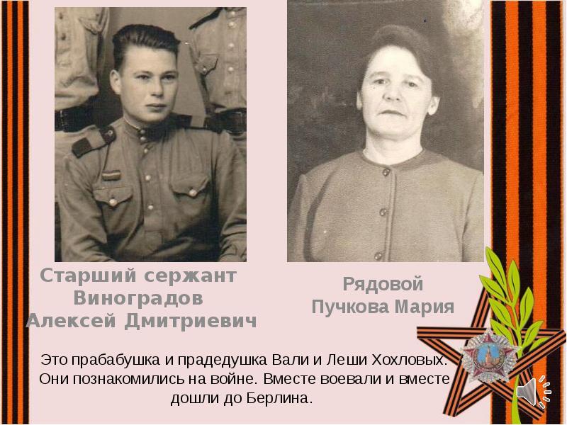 Старший сержант
Старший сержант
Виноградов
Алексей Дмитриевич Старший сержант
Старший сержант
Виноградов
Алексей Дмитриевич
