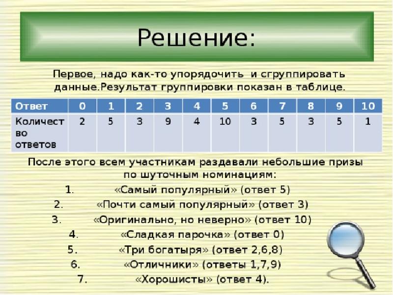 Презентация статистическая обработка данных