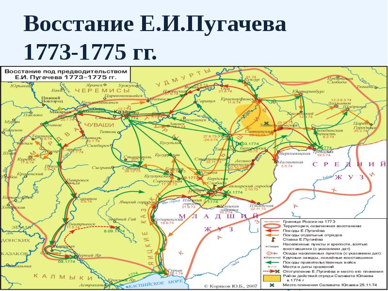 Восстание Е.И.Пугачева 1773-1775 гг.