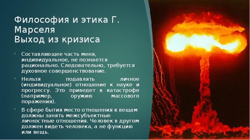 Философия и этика Г. Марселя Выход из кризиса Составляющее часть меня,