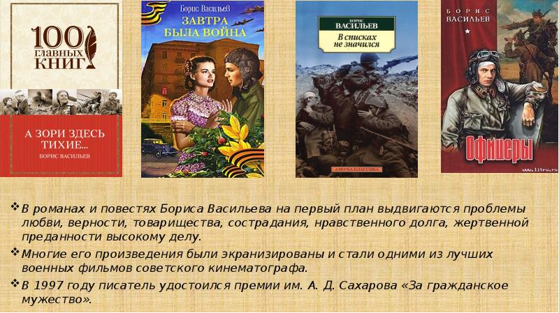 Борис васильев завтра была война презентация