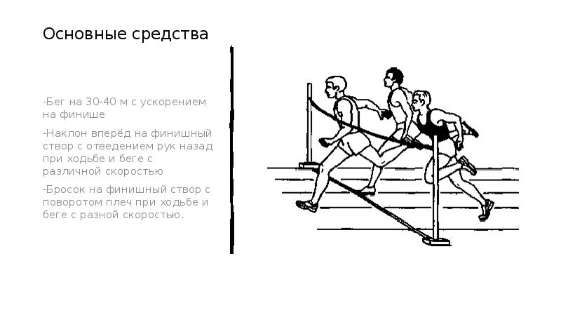 За 20 с до финиша положение лыжников было таким как показано на рисунке 220