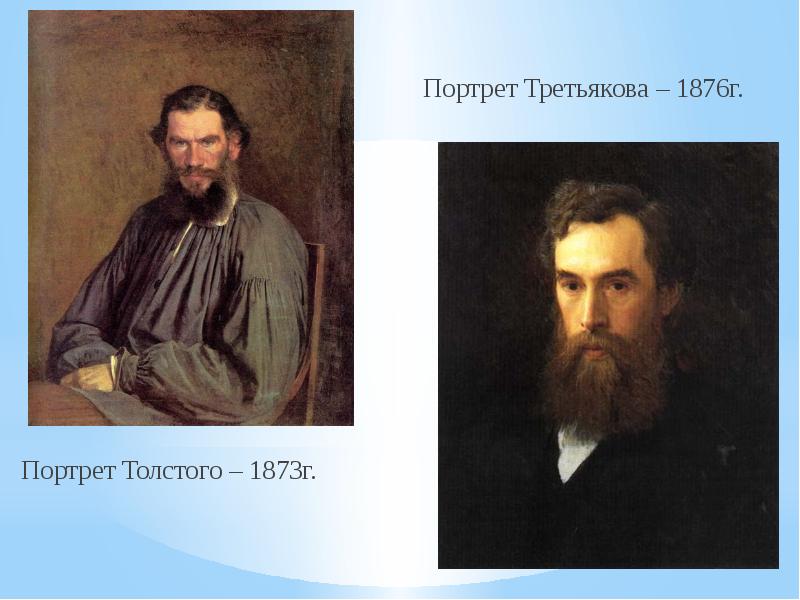 Портрет Толстого – 1873г.  Портрет Толстого – 1873г.
