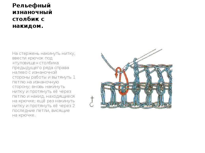 Изнаночный рельефный столбик