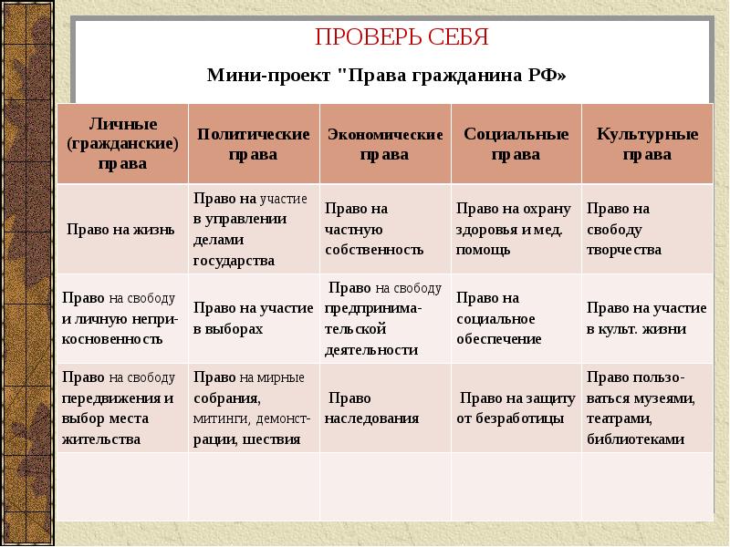 Права и свободы человека проект