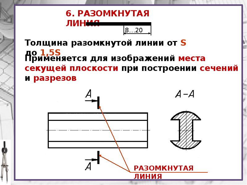 Сплошная толстая линия применяется для изображения