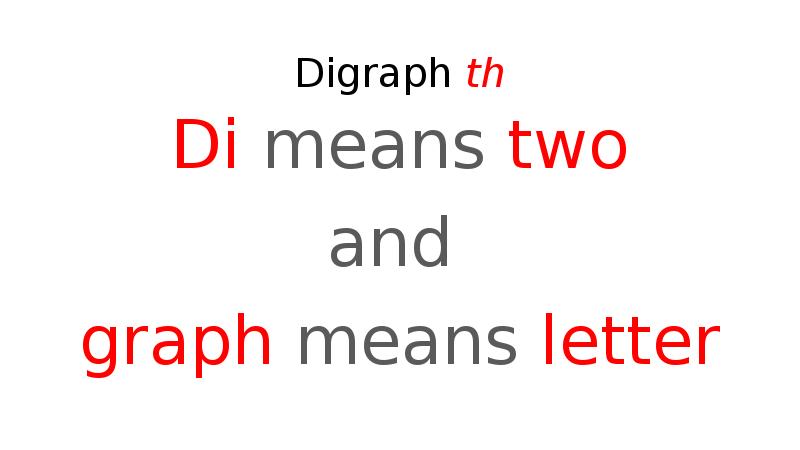 Digraph th Di means two and  graph means letter