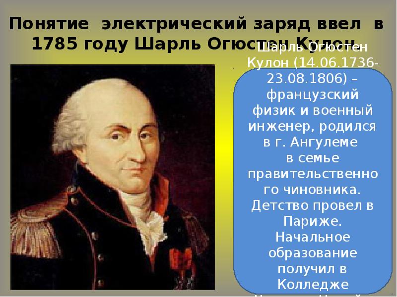 Понятие было введено. Шарль кулон детство. Французский физик военный инженер кулон. 14 Июня 1736 Шарль кулон. Кто ввел термин электрический заряд.