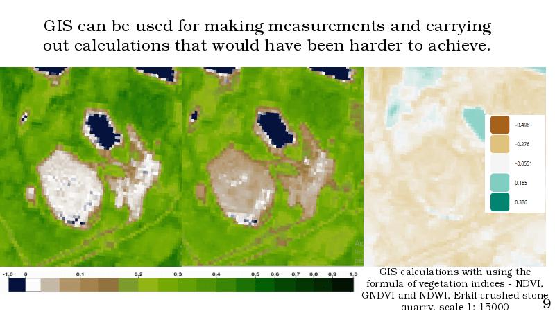 GIS calculations with using the formula of vegetation indices - NDVI, GIS calculations with using the formula of vegetation indices - NDVI,