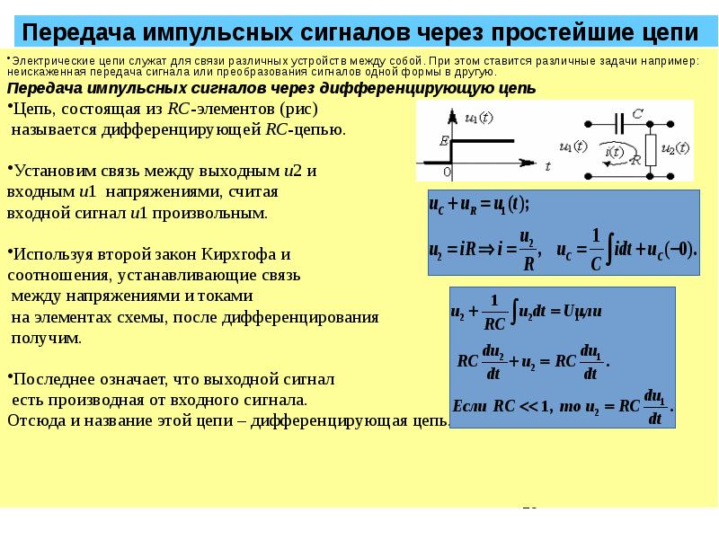 Основные параметры импульсов