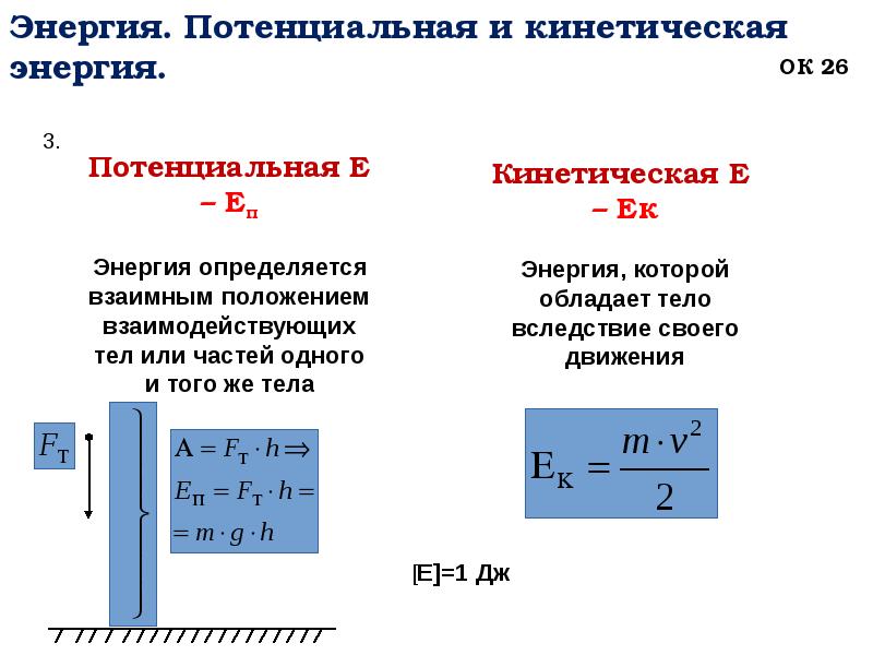 Задачи на тему кинетическая и потенциальная энергия. Кинетическая и потенциальная энергия. 7 Энергия.