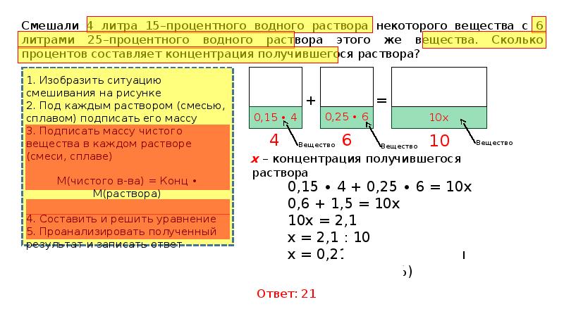 Первый содержит 10 никеля второй 30. Смешали 4 литра 15 процентного водного раствора некоторого вещества с 6. Смешали 4 литра 15-процентного водного раствора. Смешали 4 литра 15-процентного водного раствора с 6 литрами 25. Смеси и сплавы 2 вещества смешали.