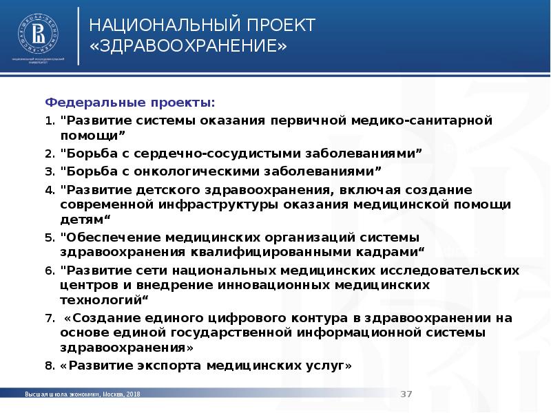 Федеральный проект входящий в структуру национального проекта здравоохранение