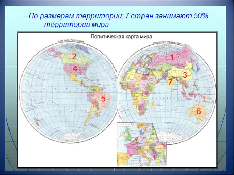 Урок географии 8 класс политическая карта мира