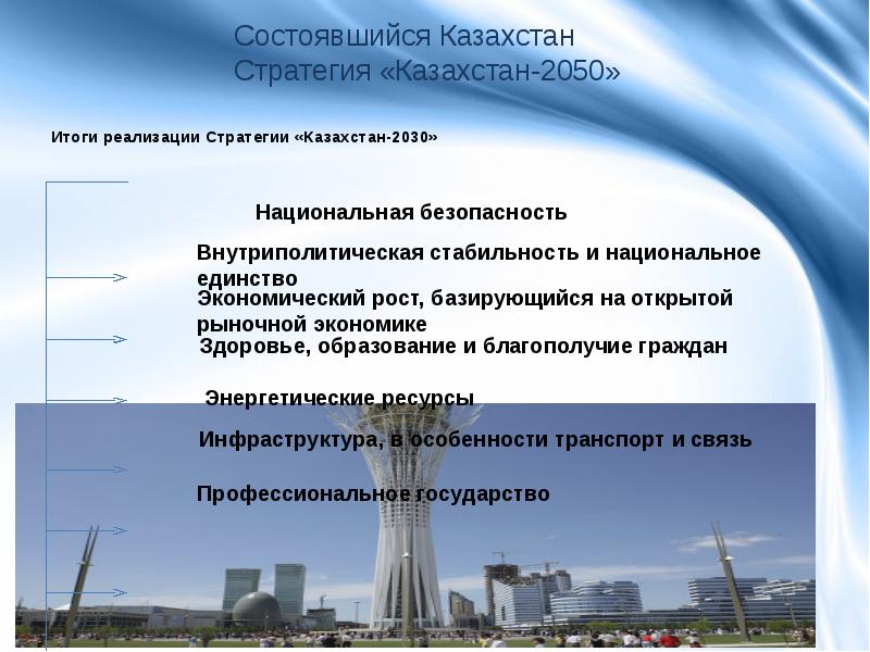 Казахстан 2030 стратегиясы презентация