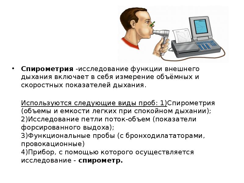 Мониторинг внешнего дыхания. Понятие об исследование функции внешнего дыхания.