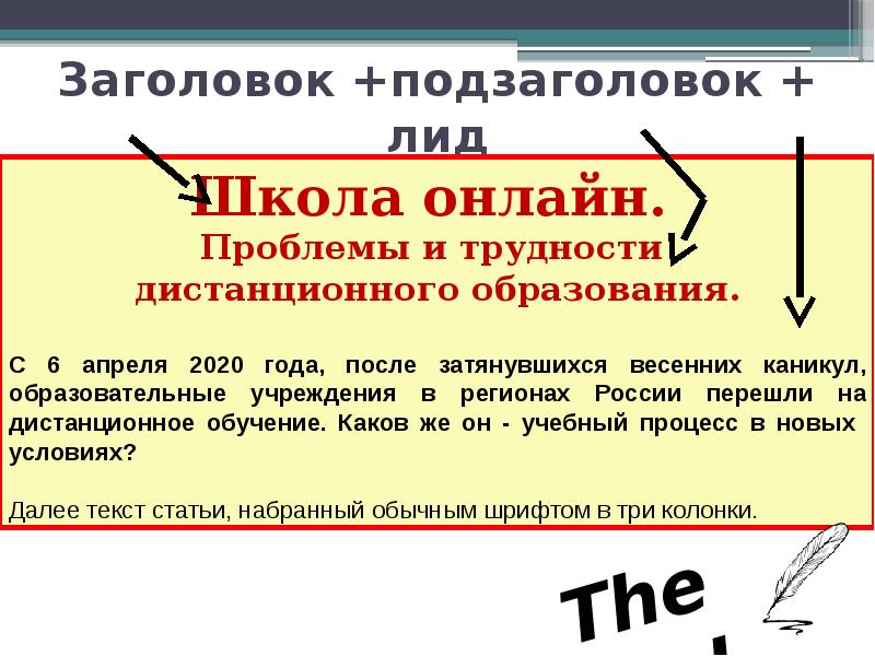 Заголовок и подзаголовок пример. Заголовок и подзаголовок пример