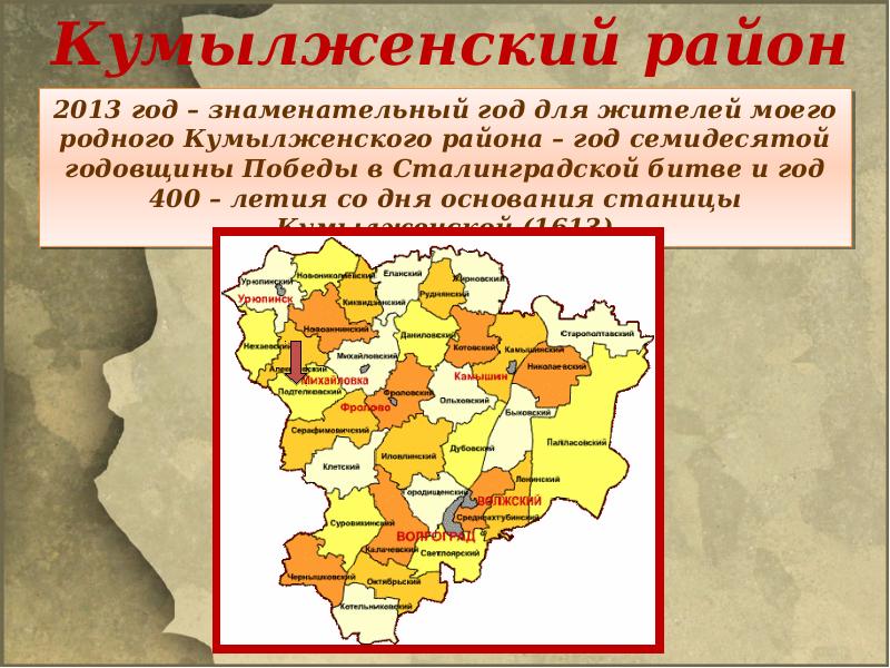 Карта кумылженского района волгоградской области с населенными пунктами