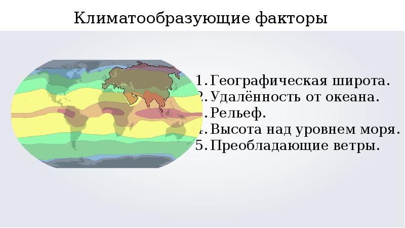 Климат и климатообразующие факторы презентация