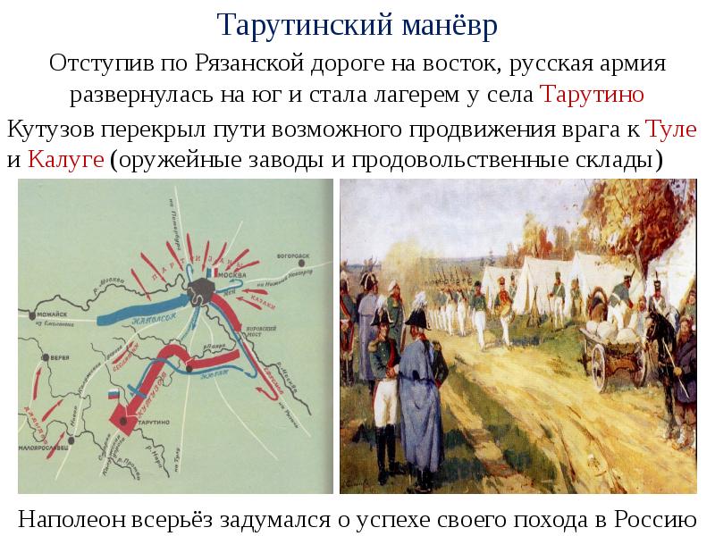 2 сентября русские войска оставили москву и совершили марш маневр позволивший контурная карта