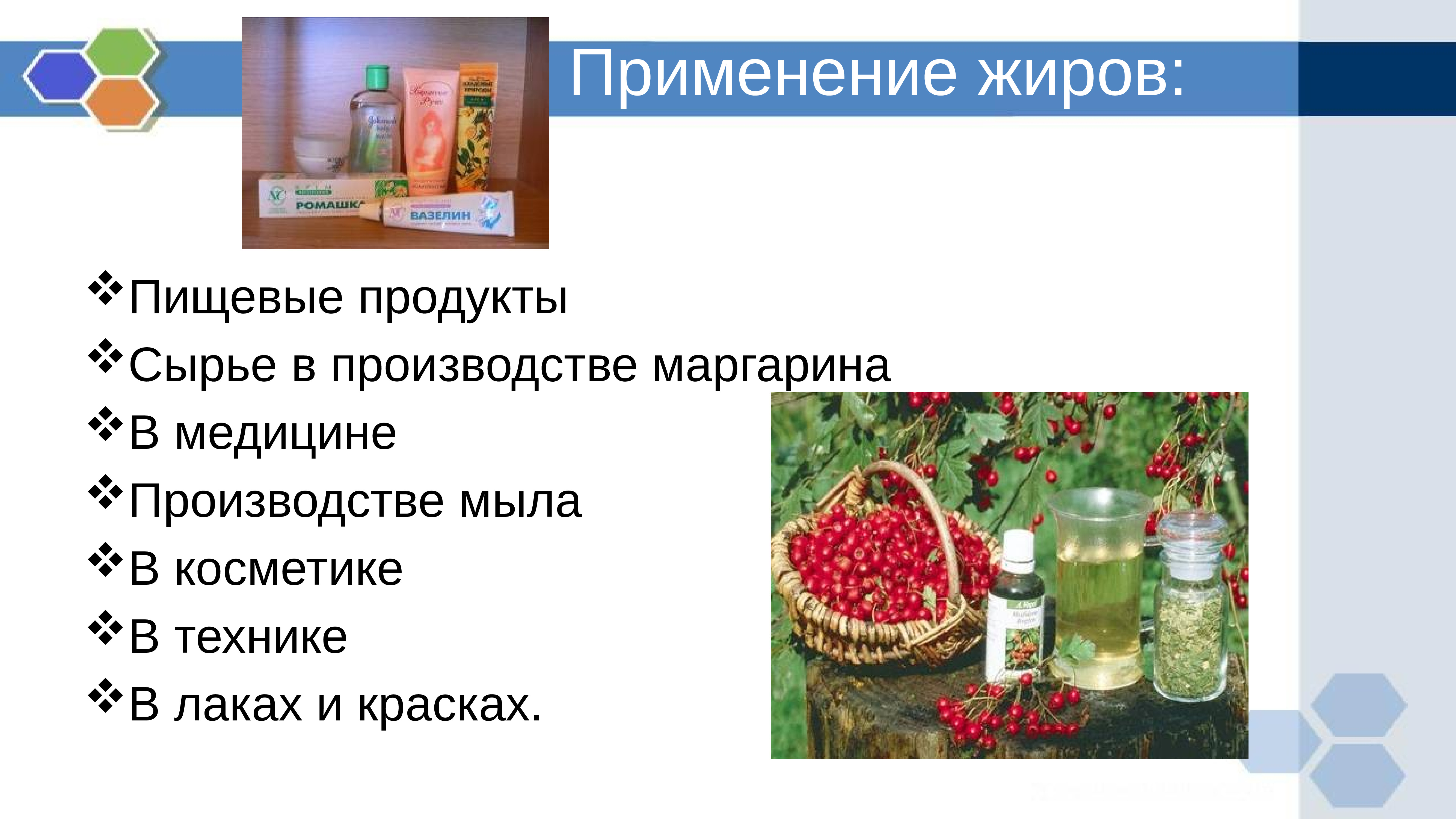 Применение жиров